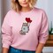 Embroidered Cat with Balloon Sweatshirt product 3